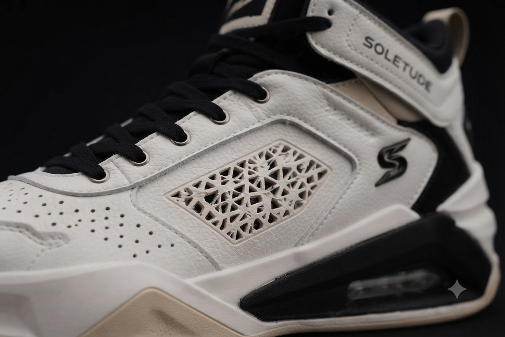 White high-top lazer cut design